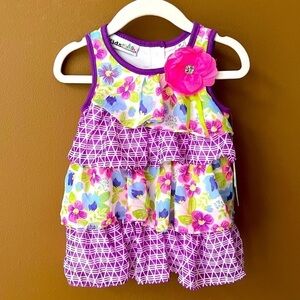 Kids Headquarters Ruffle Floral Toddler Girls Dress Size 2T